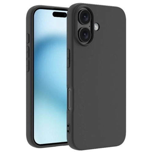 [CS] Thin TPU Bumper Soft Case Back Cover for iPhone 16 Plus, Black