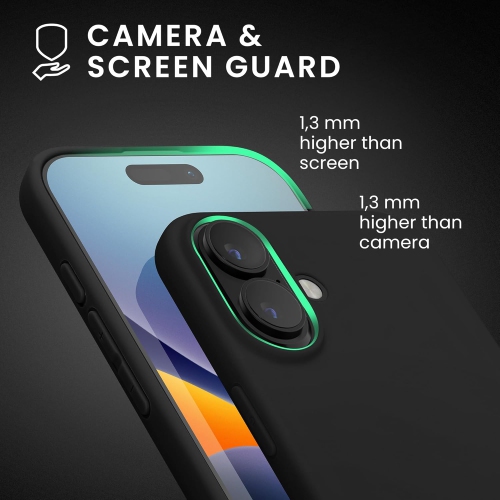 [CS] Étui souple mince en TPU pour iPhone 16, noir