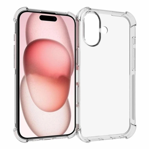 [CS] Thin TPU Bumper Soft Case Back Cover for iPhone 16, Clear