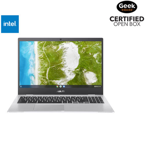 Open Box - ASUS CX1 15.6" Chromebook - Transparent Silver (Intel Celeron N4500/64GB/8GB RAM/ChromeOS)