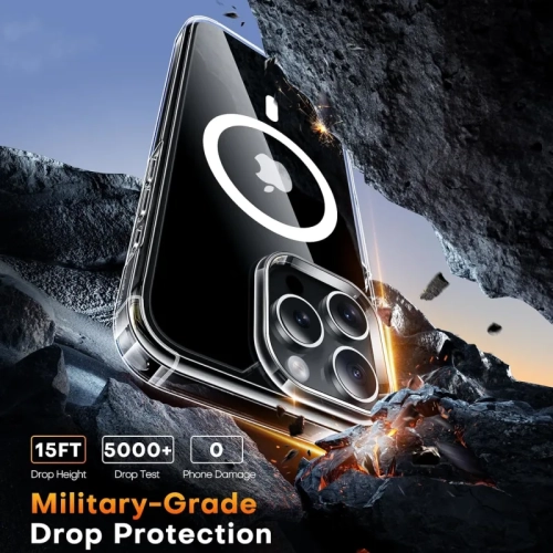 iPhone 16 Pro Max Magnetic Clear Case [5-in-1] – Magsafe Compatible, Not-Yellowing, 2 Screen Protectors & 2 Camera Lens Protectors