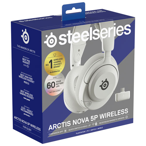 Image 6 of 6.. SteelSeries Arctis Nova 5P Wireless Gaming Headset - White