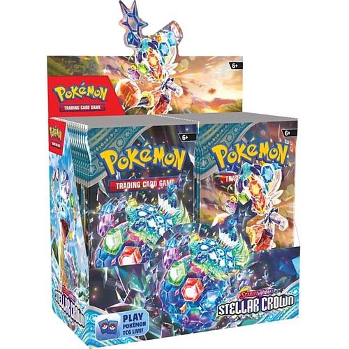Jeu de cartes à collectionner Pokémon USA : Scarlet & Violet Stellar Crown Booster Box 36 paquets par boîte, 10 cartes par paquet