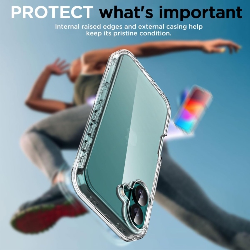 iPhone 16 Case Clear, Rugged Heavy Duty Protective Shockproof Drop Tough Transparent Cell Phone Cover