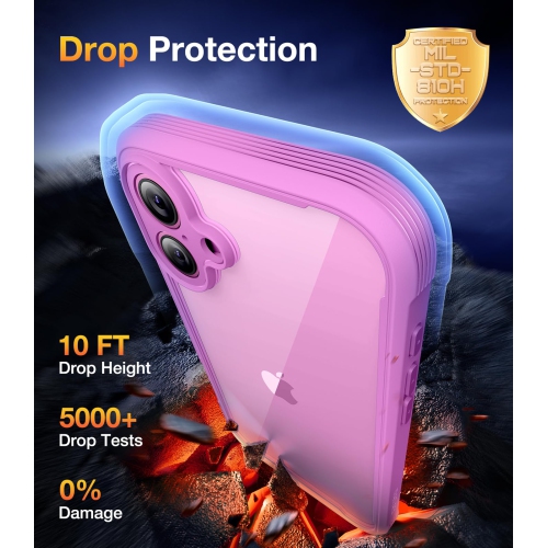 Designed for iPhone 16 Case, Full Camera Protection Full Body Rugged Case with Built-in Touch Sensitive Anti-Scratch Screen Protector for iPone 16