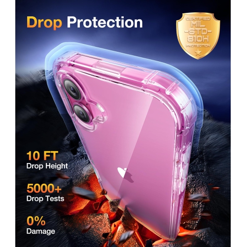 Designed for iPhone 16 Case, Full Camera Protection Full Body Rugged Case with Built-in Touch Sensitive Anti-Scratch Screen Protector for iPone 16