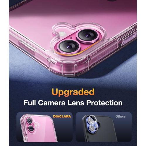 Designed for iPhone 16 Case, Full Camera Protection Full Body Rugged Case with Built-in Touch Sensitive Anti-Scratch Screen Protector for iPone 16