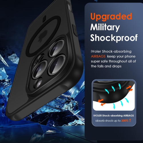 Magnetic Matte Case for iPhone 16 Pro 6.3'' Case, Compatible with MagSafe, Anti-Slip and Drop-Proof Protective Cover, Translucent Slim Back Soft Edge