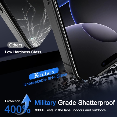 Paquet de 3 protecteurs d'écran pour iPhone 16 Pro Max Fit , 3 protecteurs d'objectif en verre trempé Accessoires pour Apple