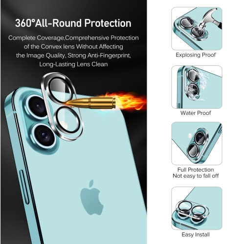Pack Tempered Glass for iPhone 16 Plus Screen Protector 6.7'' 3 Pack with 3 Pack Camera Lens Protector with Alignment Frame , Anti-Scratch Case