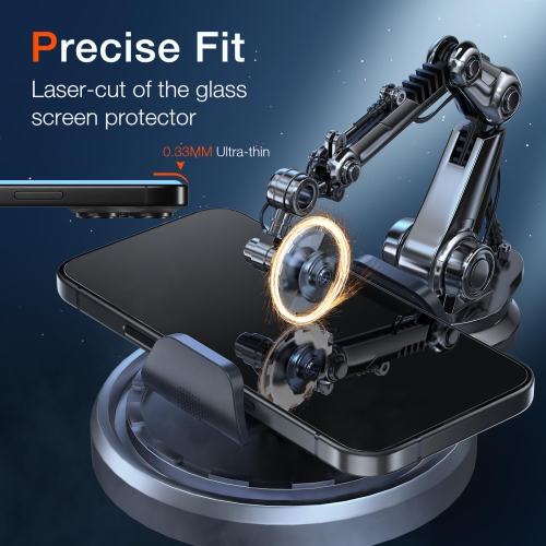 2 Pack Compatible for iPhone 16 Pro Max Screen Protector + 2 Pack Camera Lens Protector, Tempered Glass Film, Ultra HD, 9H Hardness, Bubble Free,