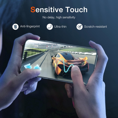 2 Pack Compatible for iPhone 16 Pro Max Screen Protector + 2 Pack Camera Lens Protector, Tempered Glass Film, Ultra HD, 9H Hardness, Bubble Free,