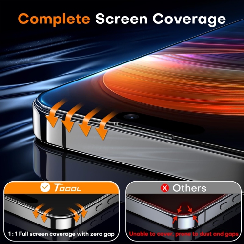 2 Pack for iPhone 16 Plus Screen Protector Instant Installation Auto-Dust Removal HD Clear , Unbreakable 9H+Hardness Shatterproof Tempered Glass