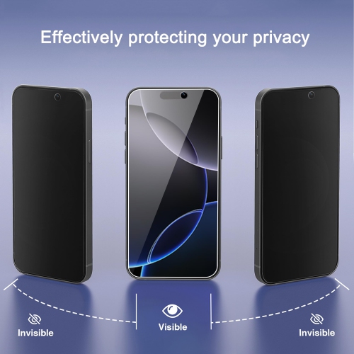 Protecteur d'écran de confidentialité 3PACK pour iPhone 16 Pro Max 6,9&nbsp;po + protecteur d'objectif 3Pack mm, compatible avec l'île dynamique,