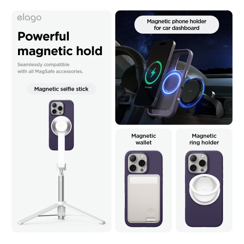 elago Magnetic Silicone Case Compatible with iPhone 16 Pro Case 6.3 Inch Compatible with All MagSafe Accessories - Built-in Magnets, Soft Grip
