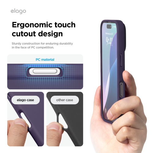 elago Magnetic Silicone Case Compatible with iPhone 16 Pro Case 6.3 Inch Compatible with All MagSafe Accessories - Built-in Magnets, Soft Grip