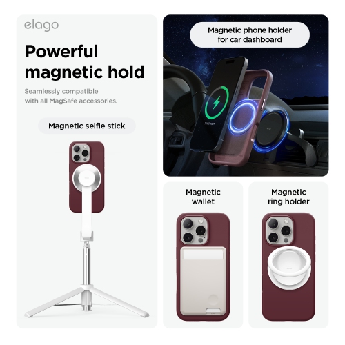 elago Magnetic Silicone Case Compatible with iPhone 16 Pro Case 6.3 Inch Compatible with All MagSafe Accessories - Built-in Magnets, Soft Grip