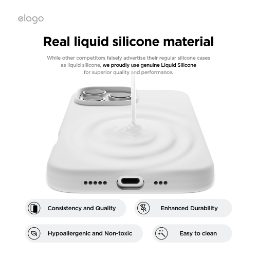 elago Magnetic Silicone Case Compatible with iPhone 16 Pro Case 6.3 Inch Compatible with All MagSafe Accessories - Built-in Magnets, Soft Grip