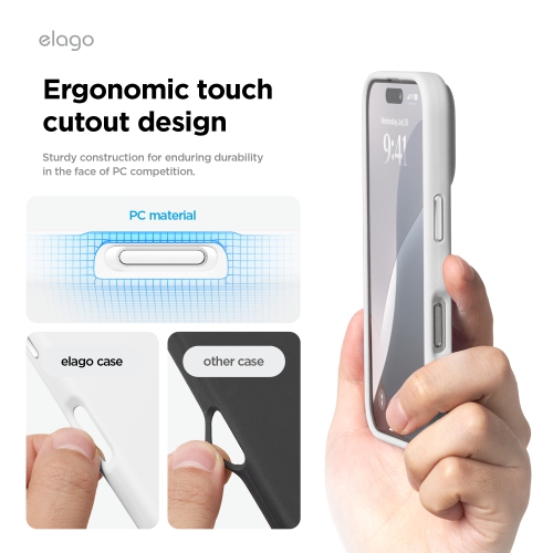 elago Magnetic Silicone Case Compatible with iPhone 16 Pro Case 6.3 Inch Compatible with All MagSafe Accessories - Built-in Magnets, Soft Grip