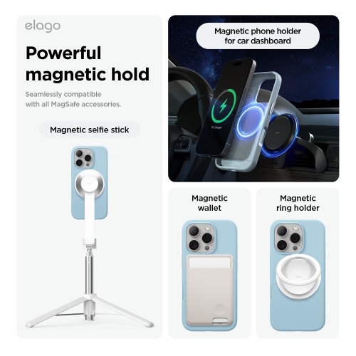 elago Magnetic Silicone Case Compatible with iPhone 16 Pro Case 6.3 Inch Compatible with All MagSafe Accessories - Built-in Magnets, Soft Grip