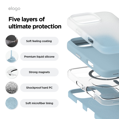elago Magnetic Silicone Case Compatible with iPhone 16 Pro Case 6.3 Inch Compatible with All MagSafe Accessories - Built-in Magnets, Soft Grip
