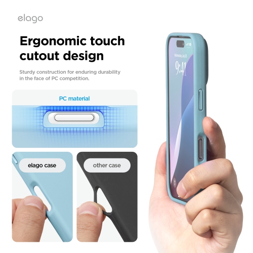 elago Magnetic Silicone Case Compatible with iPhone 16 Pro Case 6.3 Inch Compatible with All MagSafe Accessories - Built-in Magnets, Soft Grip