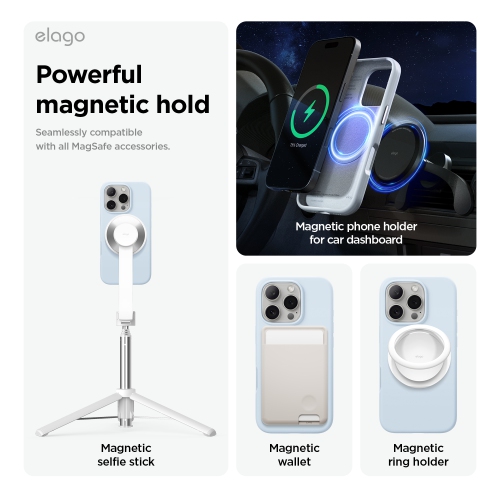 elago Magnetic Silicone Case Compatible with iPhone 16 Pro Case 6.3 Inch Compatible with All MagSafe Accessories - Built-in Magnets, Soft Grip