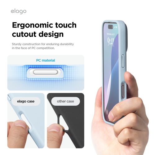 elago Magnetic Silicone Case Compatible with iPhone 16 Pro Case 6.3 Inch Compatible with All MagSafe Accessories - Built-in Magnets, Soft Grip