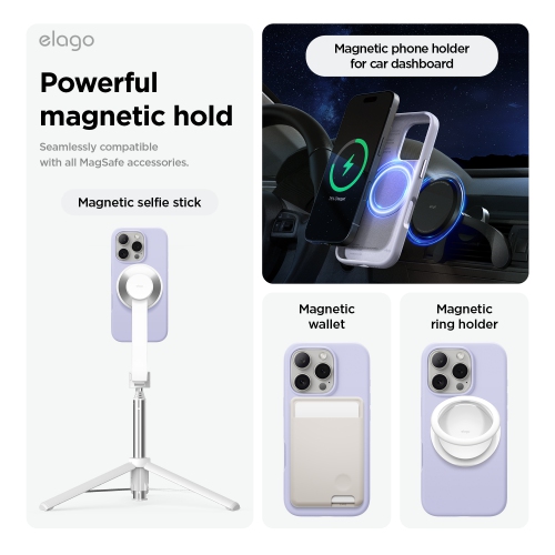 elago Magnetic Silicone Case Compatible with iPhone 16 Pro Case 6.3 Inch Compatible with All MagSafe Accessories - Built-in Magnets, Soft Grip