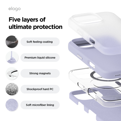 elago Magnetic Silicone Case Compatible with iPhone 16 Pro Case 6.3 Inch Compatible with All MagSafe Accessories - Built-in Magnets, Soft Grip