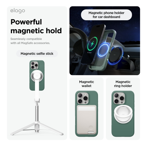 elago Magnetic Silicone Case Compatible with iPhone 16 Pro Case 6.3 Inch Compatible with All MagSafe Accessories - Built-in Magnets, Soft Grip