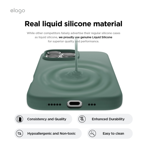 elago Magnetic Silicone Case Compatible with iPhone 16 Pro Case 6.3 Inch Compatible with All MagSafe Accessories - Built-in Magnets, Soft Grip