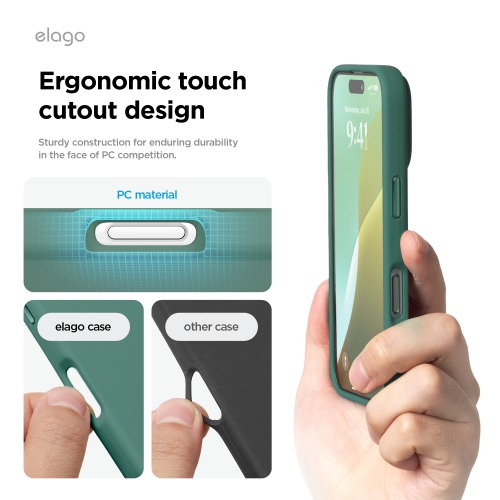 elago Magnetic Silicone Case Compatible with iPhone 16 Pro Case 6.3 Inch Compatible with All MagSafe Accessories - Built-in Magnets, Soft Grip