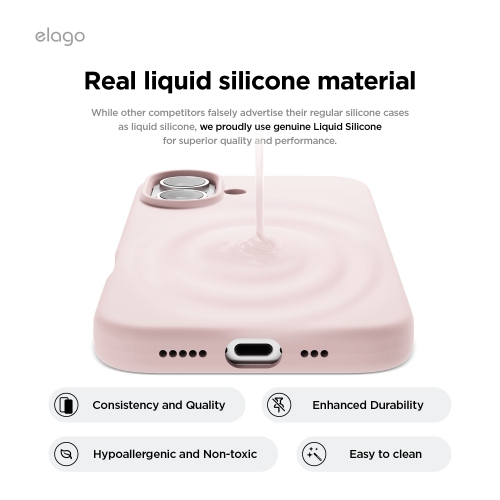 elago Magnetic Silicone Case Compatible with iPhone 16 Case 6.1 Inch Compatible with All MagSafe Accessories - Built-in Magnets, Soft Grip Silicone,