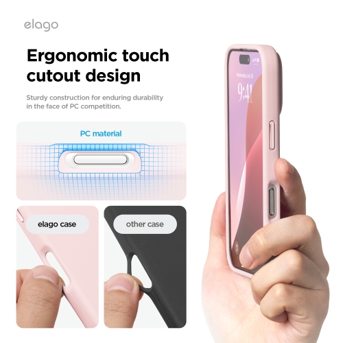 elago Magnetic Silicone Case Compatible with iPhone 16 Case 6.1 Inch Compatible with All MagSafe Accessories - Built-in Magnets, Soft Grip Silicone,