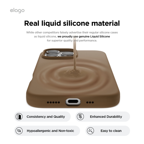 elago Magnetic Silicone Case Compatible with iPhone 16 Pro Case 6.3 Inch Compatible with All MagSafe Accessories - Built-in Magnets, Soft Grip
