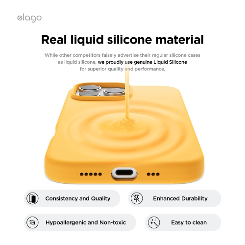 elago Magnetic Silicone Case Compatible with iPhone 16 Pro Case 6.3 Inch Compatible with All MagSafe Accessories - Built-in Magnets, Soft Grip