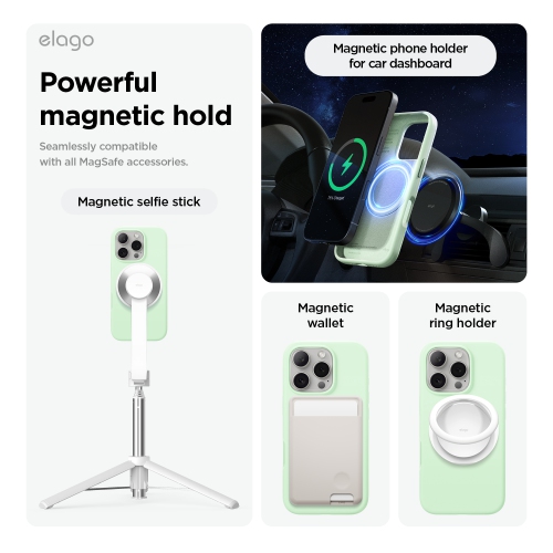 elago Magnetic Silicone Case Compatible with iPhone 16 Pro Case 6.3 Inch Compatible with All MagSafe Accessories - Built-in Magnets, Soft Grip