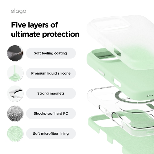 elago Magnetic Silicone Case Compatible with iPhone 16 Pro Case 6.3 Inch Compatible with All MagSafe Accessories - Built-in Magnets, Soft Grip