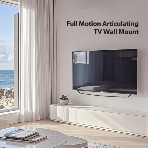 Full Motion 37-80 Inch TV Wall Mount Bracket with Articulating Arms, Swivel Tilt Extension TV Bracket up to 132lbs and Max VESA 600x400mm