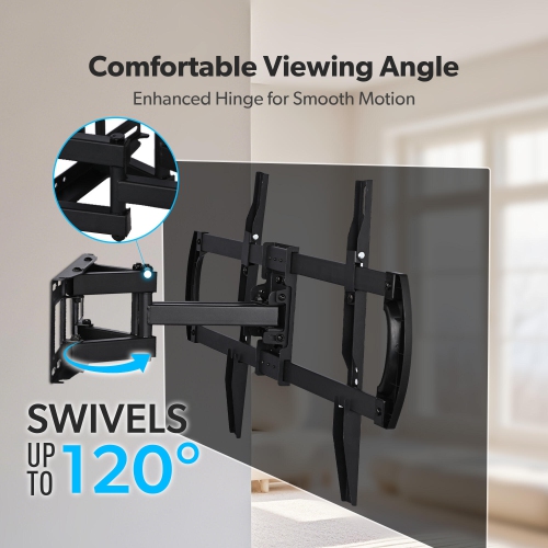 Full Motion 37-80 Inch TV Wall Mount Bracket with Articulating Arms, Swivel Tilt Extension TV Bracket up to 132lbs and Max VESA 600x400mm