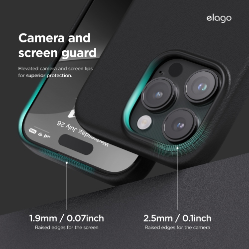 Étui magnétique en cuir elago compatible avec l’étui iPhone 16 Pro, compatible avec tous les accessoires MagSafe, 6,3 po - aimants intégrés,