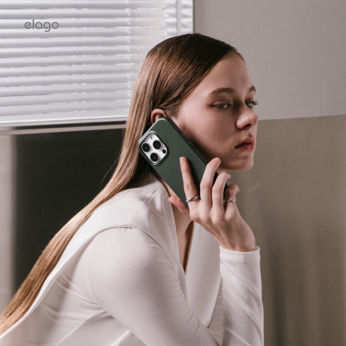 Étui magnétique en cuir elago compatible avec l'étui iPhone 16 Pro, compatible avec tous les accessoires MagSafe, 6,3 po - aimants intégrés,