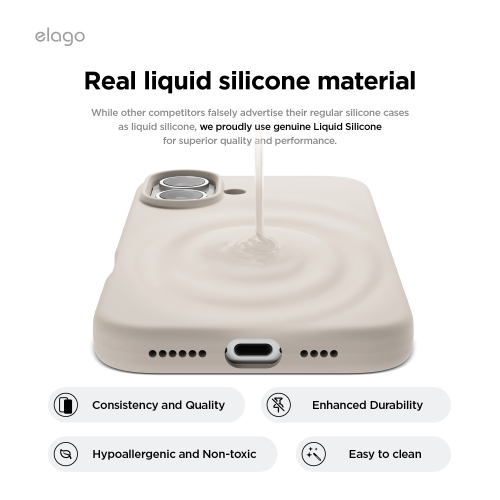 elago Magnetic Silicone Case Compatible with iPhone 16 Plus Case 6.7 Inch Compatible with All MagSafe Accessories - Built-in Magnets, Soft Grip