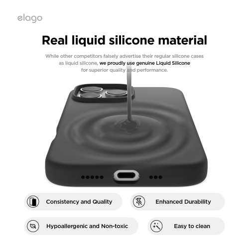 elago Magnetic Silicone Case Compatible with iPhone 16 Pro Case 6.3 Inch Compatible with All MagSafe Accessories - Built-in Magnets, Soft Grip