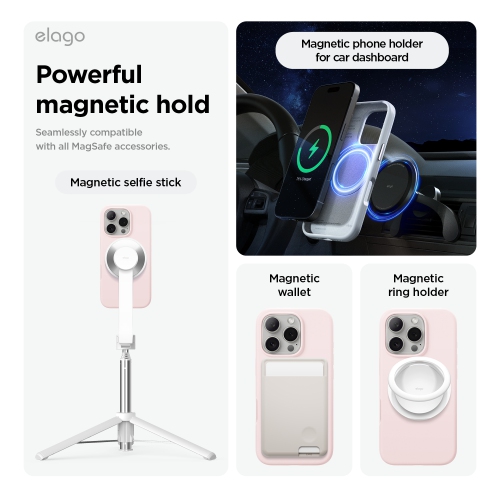 elago Magnetic Silicone Case Compatible with iPhone 16 Pro Case 6.3 Inch Compatible with All MagSafe Accessories - Built-in Magnets, Soft Grip