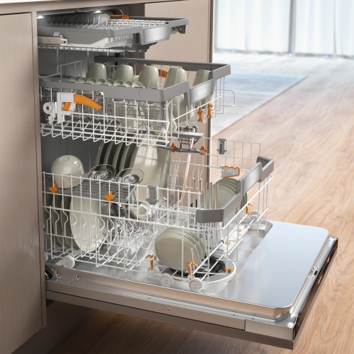 Miele Fully Integrated Dishwasher With Cutlery Tray - Obsidian Black Fascia