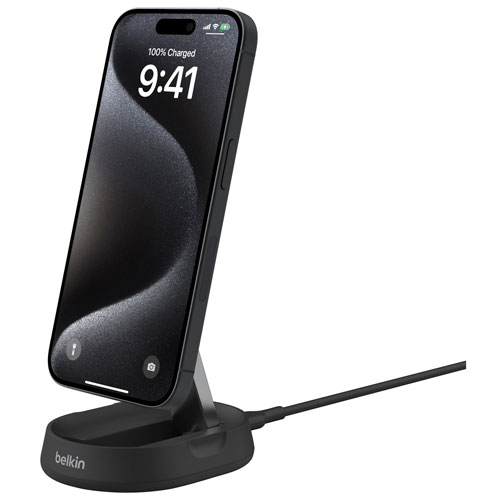 Belkin BoostCharge Pro 15W Qi2 Wireless Charging Stand - Black
