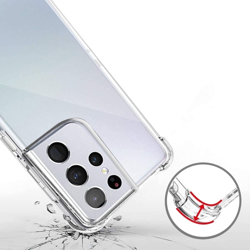 Étui transparent Bumper pour Samsung Galaxy S21 Ultra, antichoc [coins renforcés] TPU Crystal léger couvercle transparent