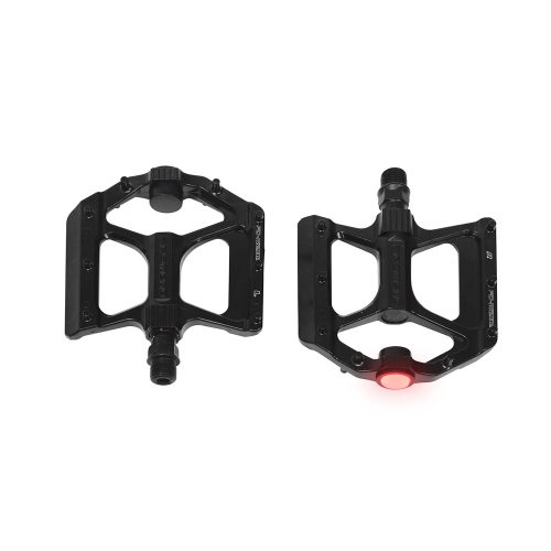 Bike Pedals, Aluminum Alloy Bicycle Pedals with LED Light, Replacement MTB Pedals